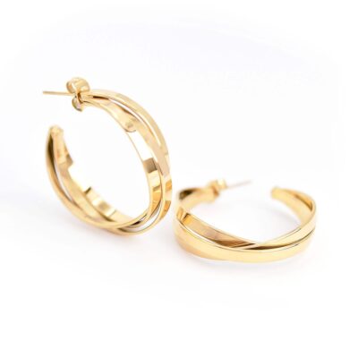 Aretes Golden Medium Hoops