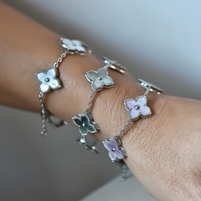Pulseras Silver Unique Flower Shell