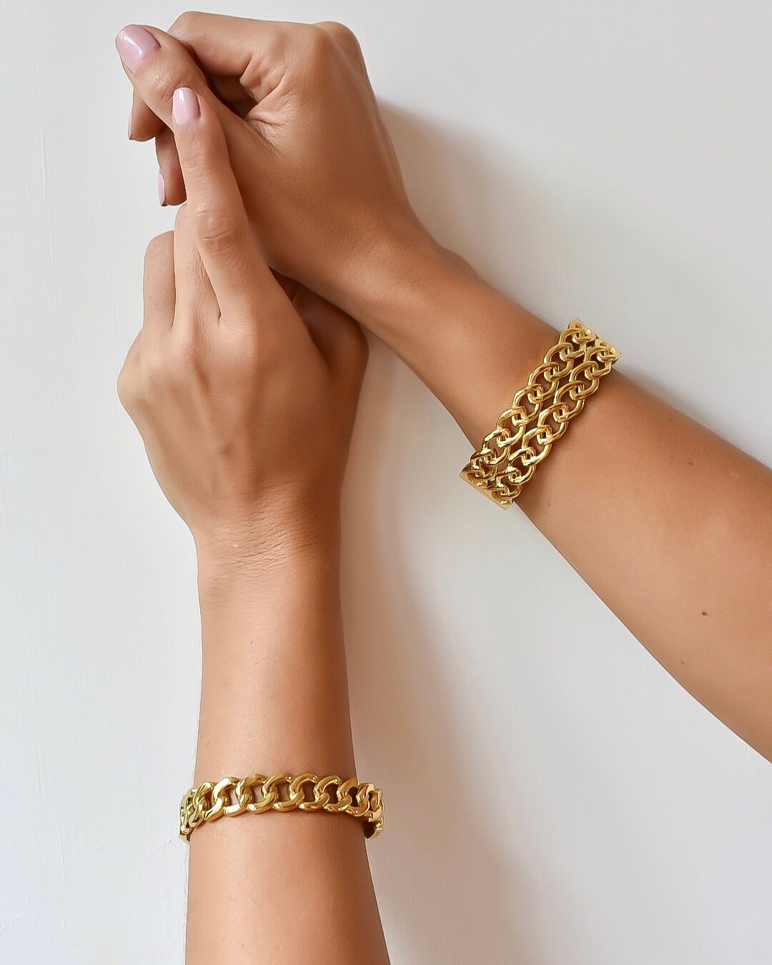 Pulseras Chain (2 grosores, 2 colores) - Imagen 2