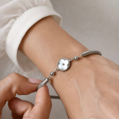 Pulsera Mesh Nacar Flower