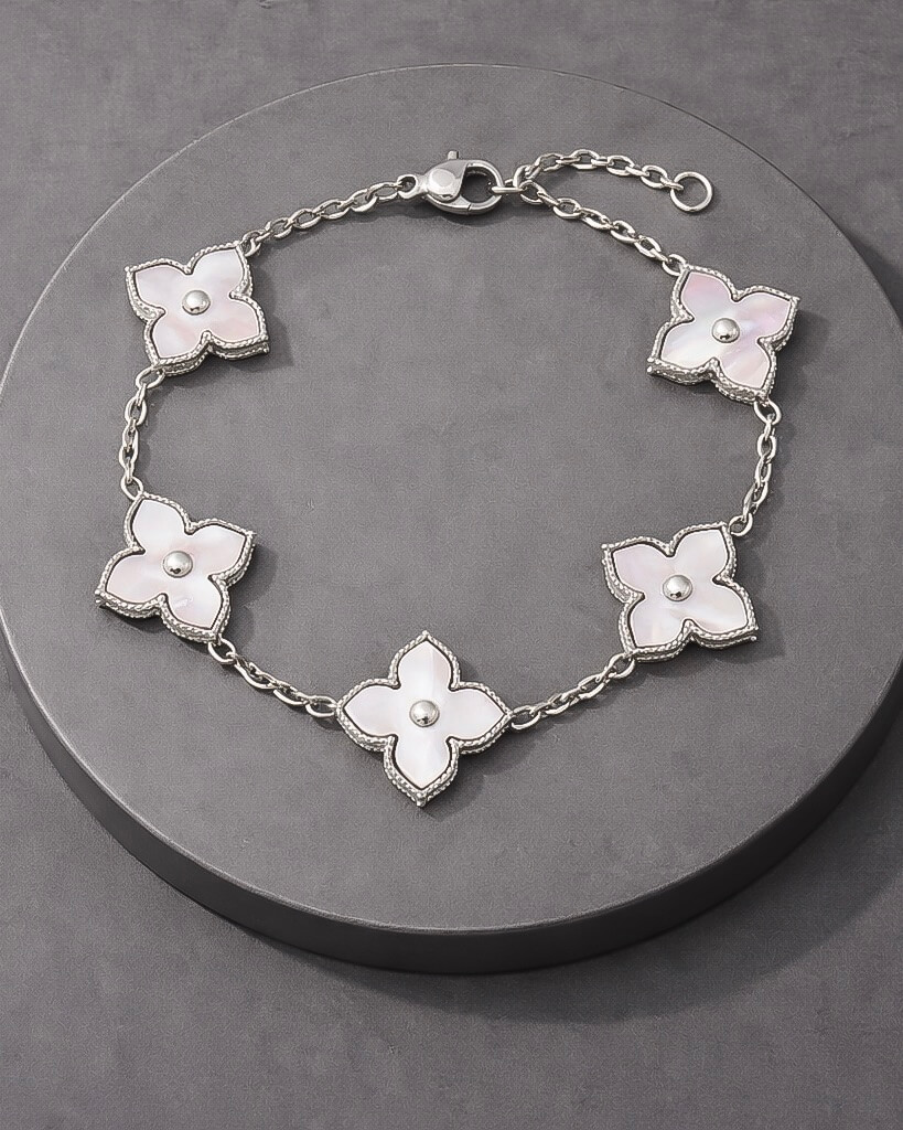 Pulseras Silver Unique Flower Shell - Imagen 2