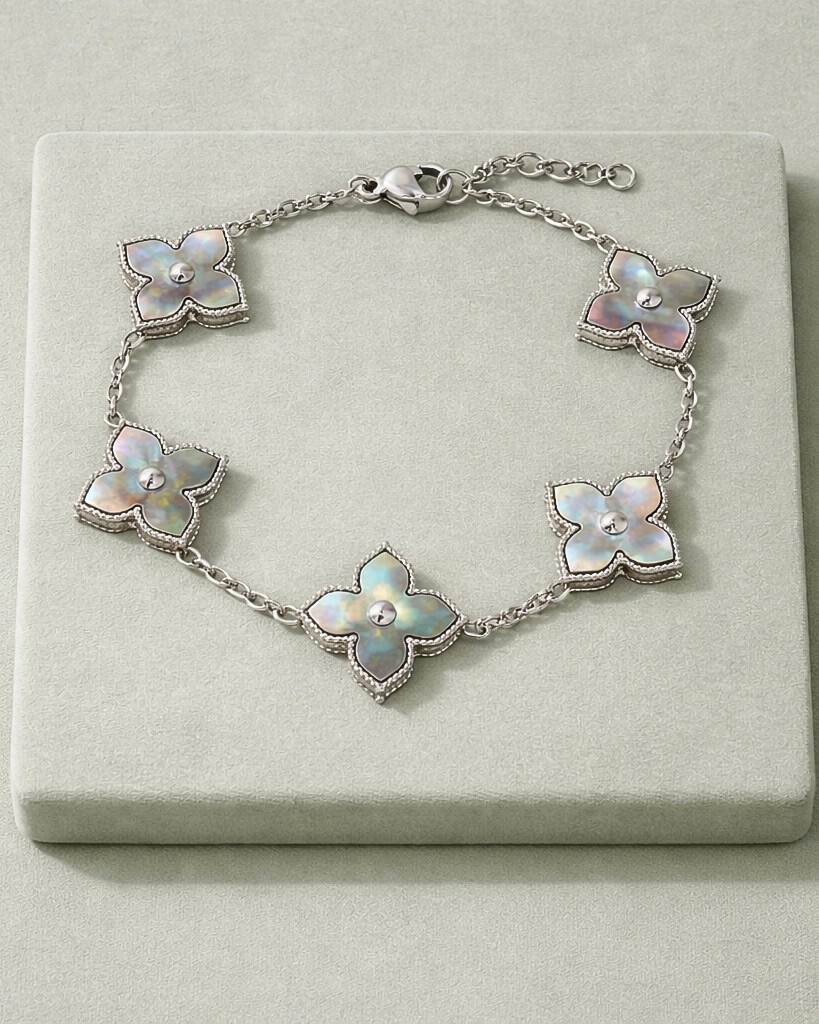 Pulseras Silver Unique Flower Shell - Imagen 3