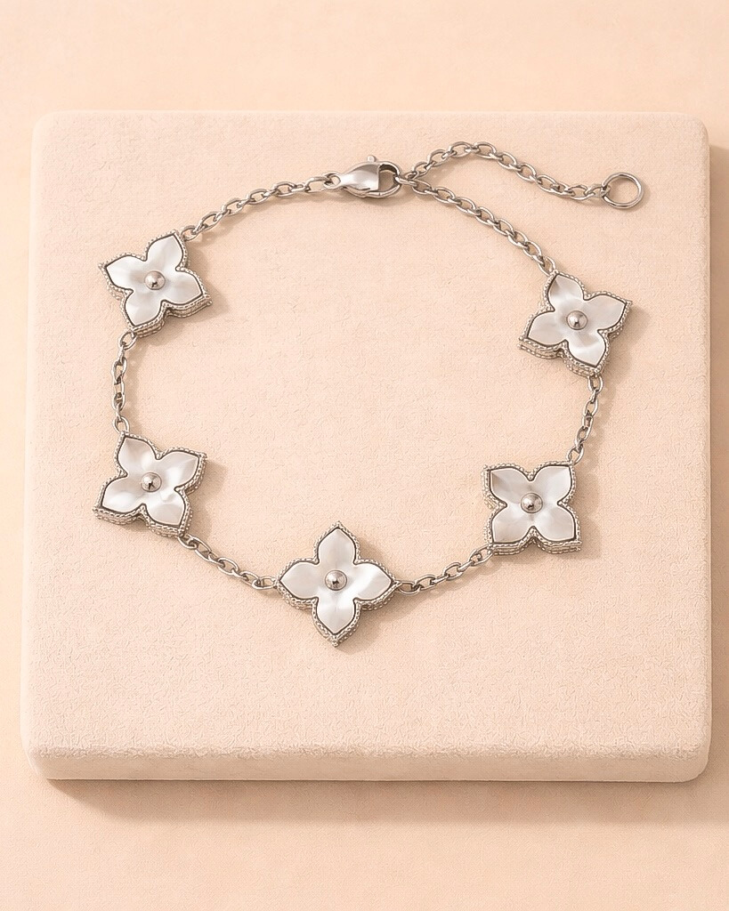 Pulseras Silver Unique Flower Shell - Imagen 4