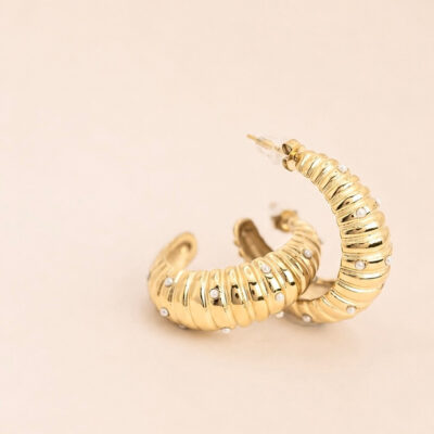 Aretes Cuff Pearls Hoops