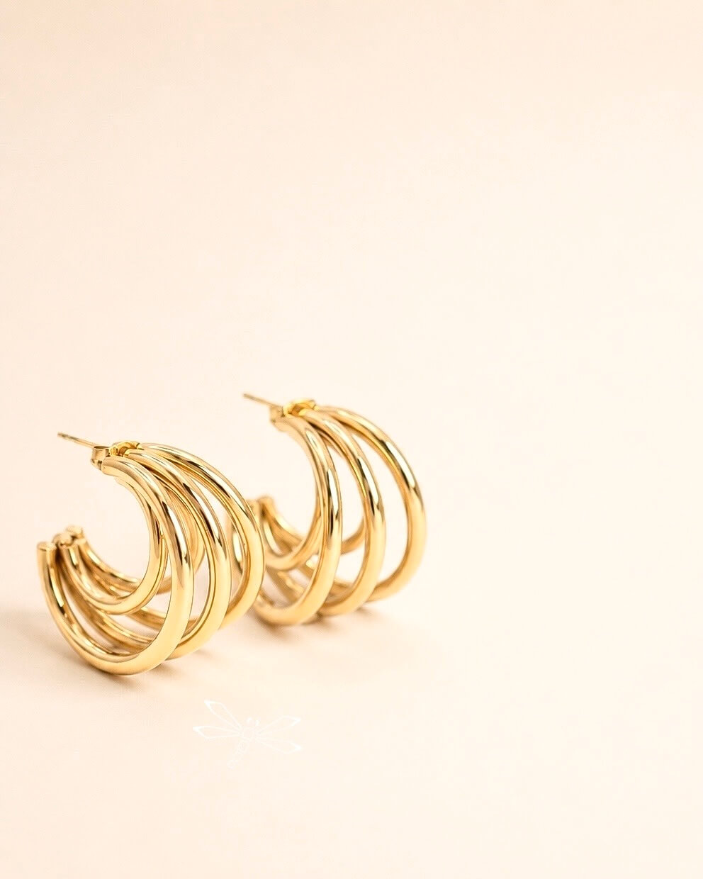 Aretes Gold Layer Hoops - Imagen 2