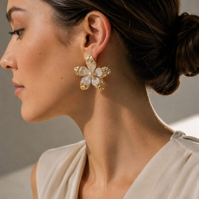 Aretes Statement Party Flower
