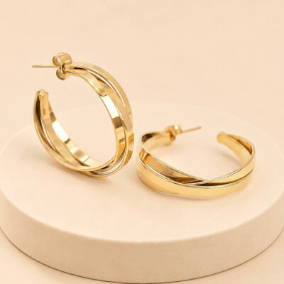 Aretes Golden Medium Hoops